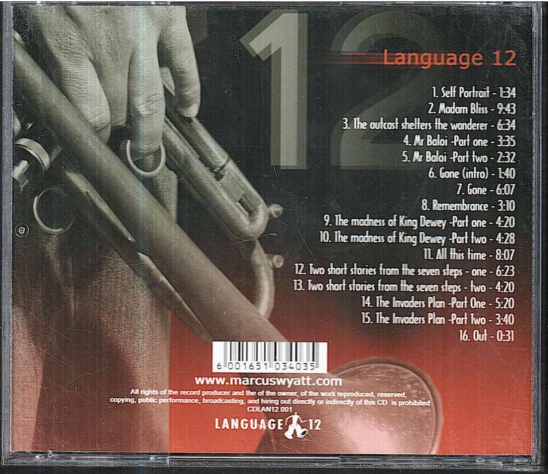 Marcus Wyatt - Language 12 CD [FRONT OF BOOKLET INSCRIBED BY ARTIST]