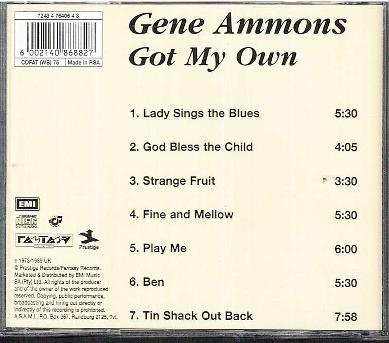 Gene Ammons - Got My Own CD