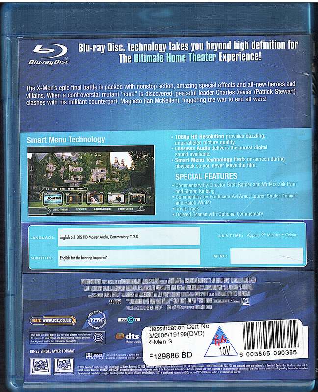 X-Men 3: The Last Stand [Blu-ray]