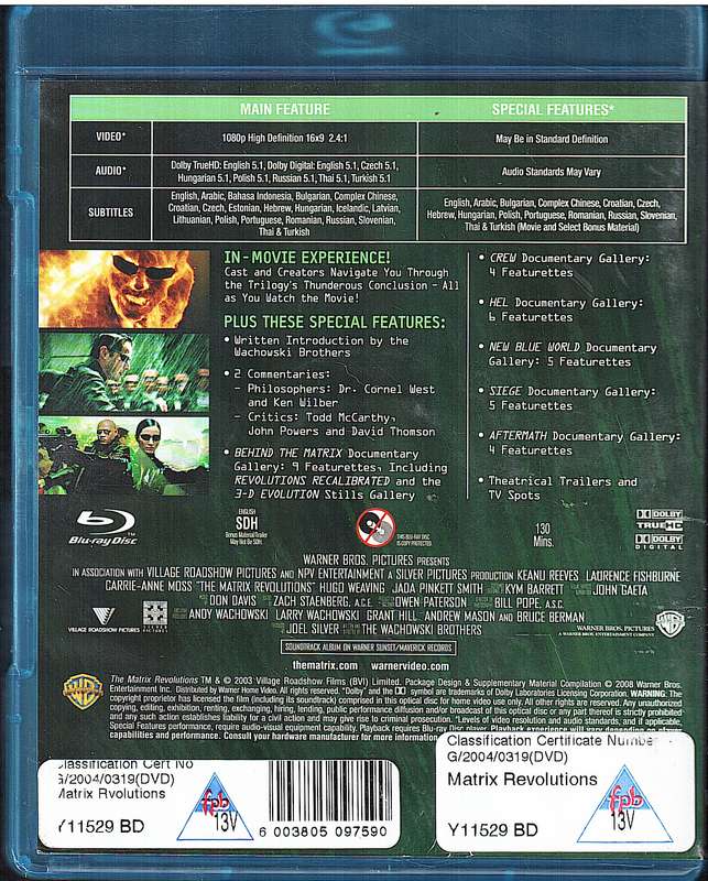Matrix Revolutions [Blu-ray]