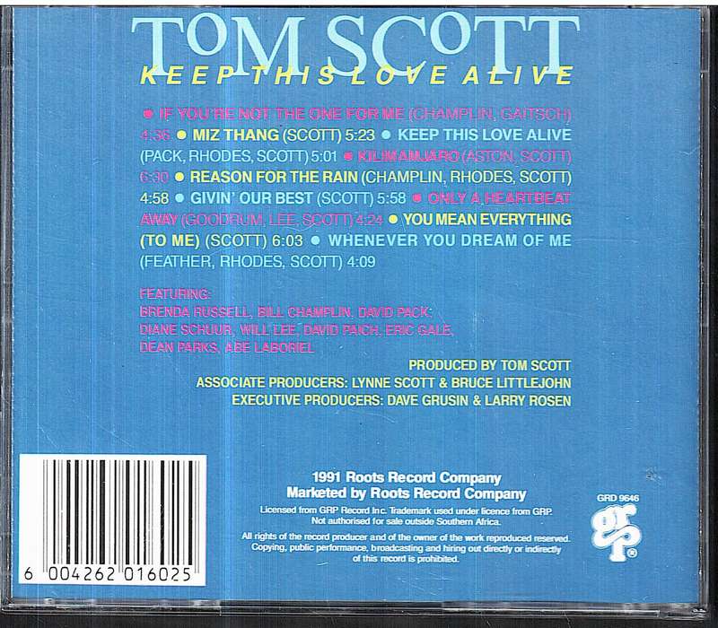 Tom Scott - Keep This Love Alive CD