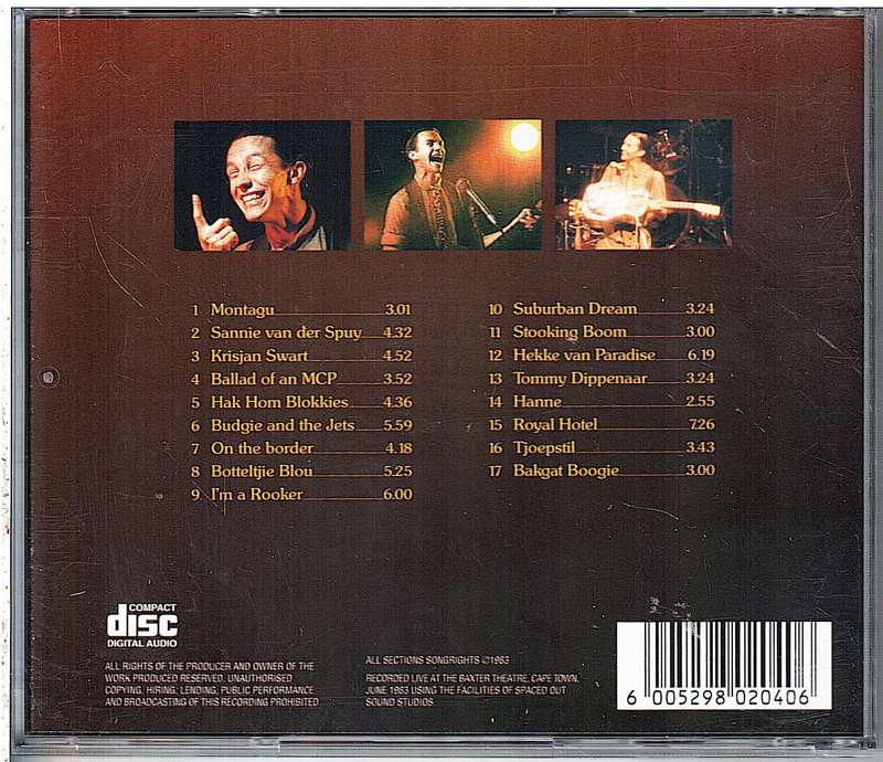 David Kramer - Jis Jis Jis (In Lewende Lywe/Live on Stage 1983) CD