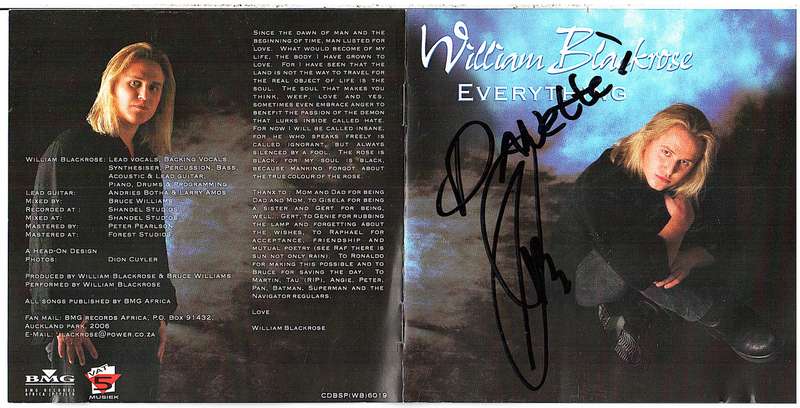 William Blackrose - Everything CD [INSCRIBED BY THE ARTIST]