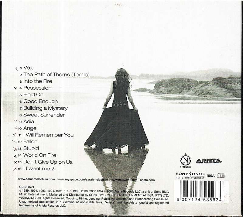 Sarah McLachlan - Closer: The Best of Sarah McLachlan CD Digipak foldout