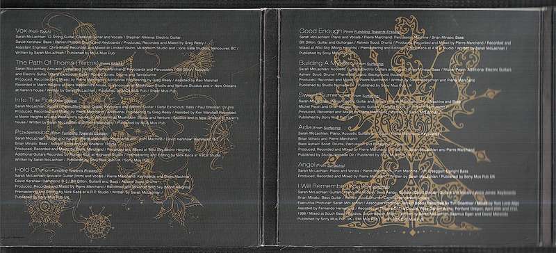 Sarah McLachlan - Closer: The Best of Sarah McLachlan CD Digipak foldout