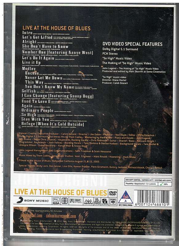 John Legend - Live at The House of Blues DVD [The Platinum Collection]