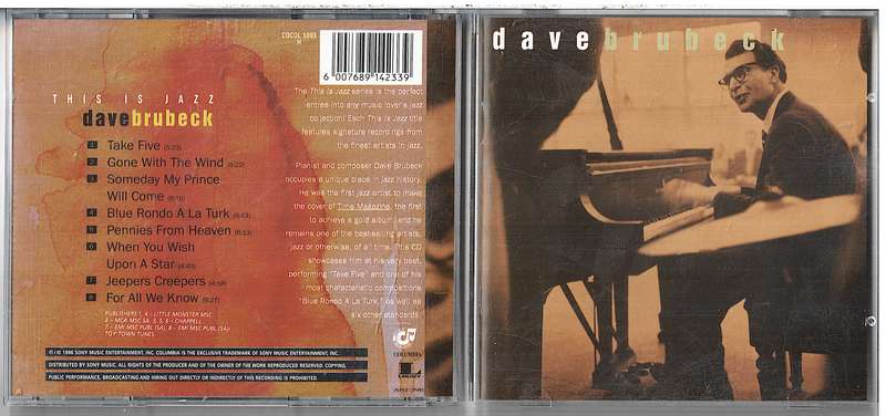 Dave Brubeck - This is Jazz Vol 3 CD