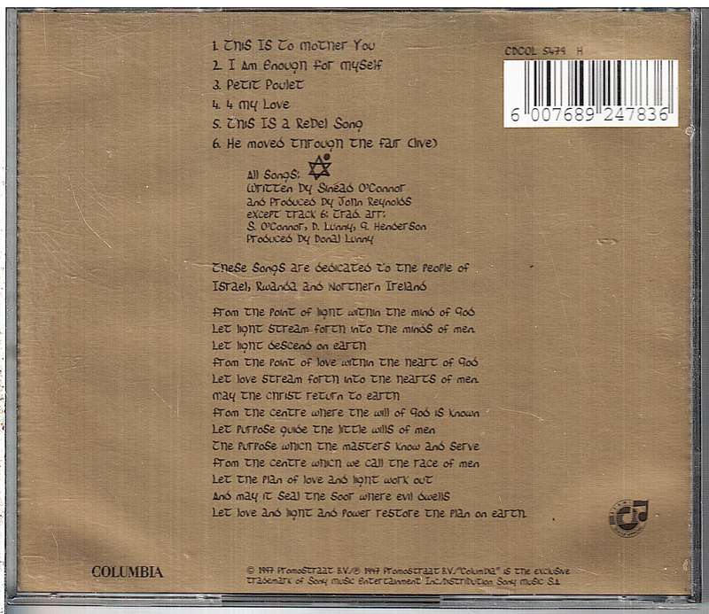 Sinéad O'Connor - Gospel Oak  EP CD