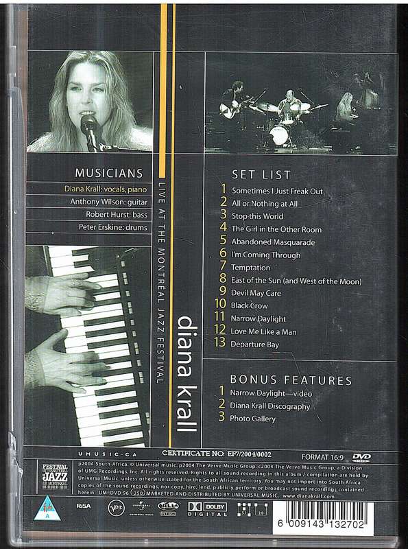 Diana Krall - Live at the Montreal Jazz Festival DVD