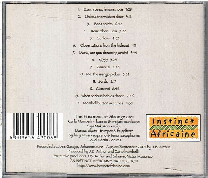 Carlo Mombelli and the Prisoners of Strange - When Serious Babies Dance CD