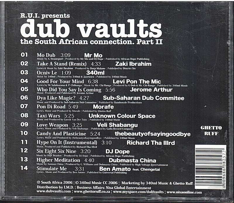 Various - RUI Presents Dub Vaults: The South African Connection Part II CD
