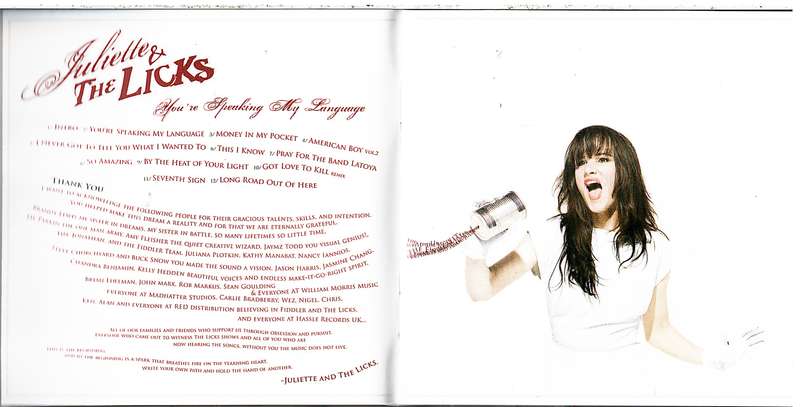 Juliette & The Licks -You're Speaking My Language CD