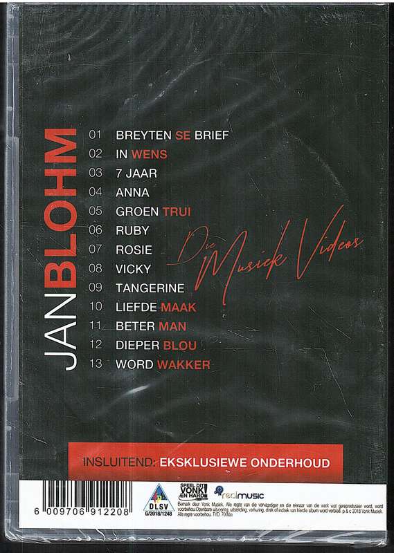 Jan Blohm: Die Musiek Videos DVD [NEW / SEALED]