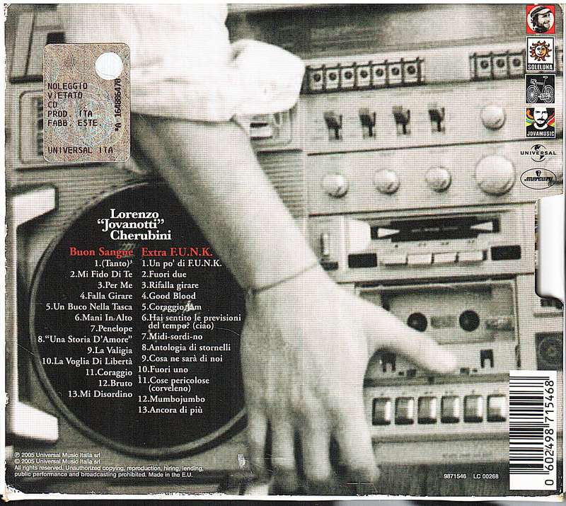 Lorenzo "Jovanotti" Cherubini - Buon Sangue 2005 Double CD