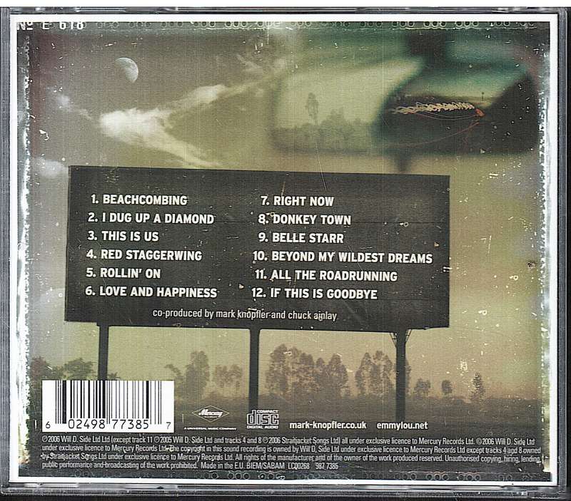 Mark Knopfler and Emmylou Harris - All the Roadrunning CD