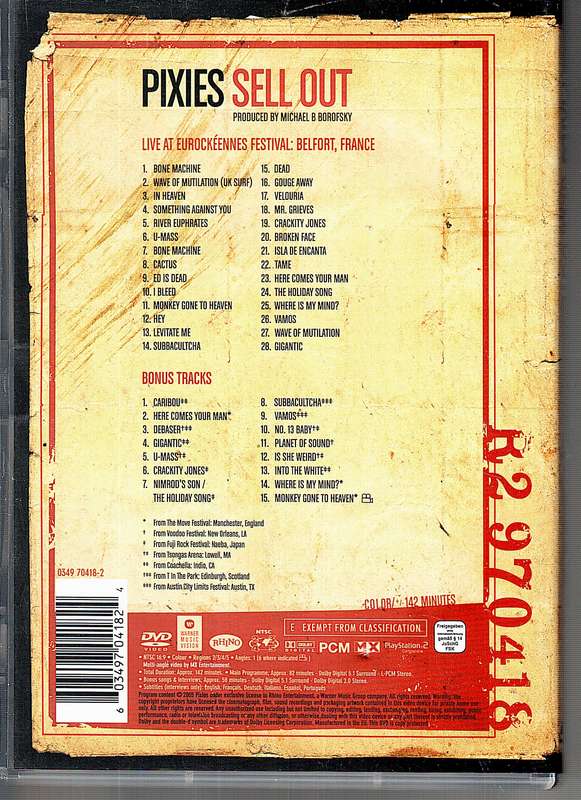 Pixies: Sell Out 2004 Reunion Tour DVD