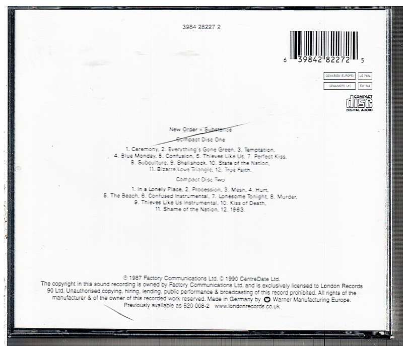 New Order - Substance 1987 2 CD Fat box [EUROPEAN IMPORT]