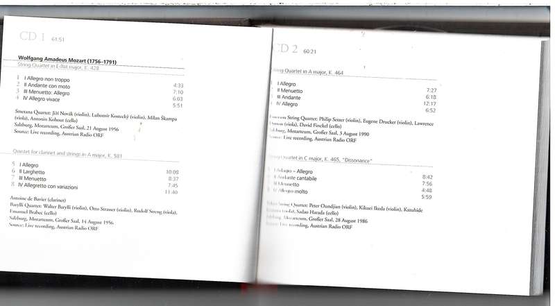 Wolfgang Amadeus Mozart  Chamber Music Salzburg Festival, 1956-1991 3 CD Set (with 120 page book)