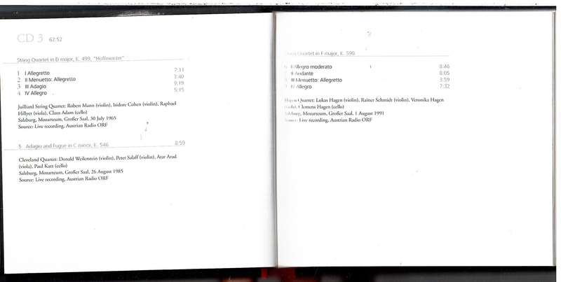 Wolfgang Amadeus Mozart  Chamber Music Salzburg Festival, 1956-1991 3 CD Set (with 120 page book)