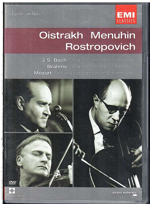 Oistrakh/Menuhin/Rostropovich/Bach/Brahms/Mozart  Double Concerto D/Double Concerto A Minor etc DVD