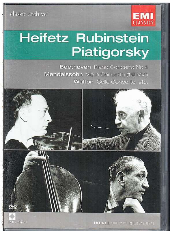 Heifetz/Rubinstein/Piatigorsky - Beethoven/Mendelssohn/Walton DVD