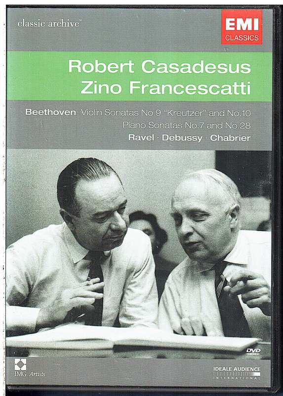 Robert Casadesus, Zino Francescatti: Beethoven/Ravel/Debussy/Chabrier  Violin Sonatas No 9 etc DVD