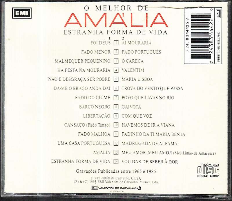 Amalia Rodrigues - O Melhor de Amalia (Estranha Forma de Vida) 2xCDs [EU IMPORT]