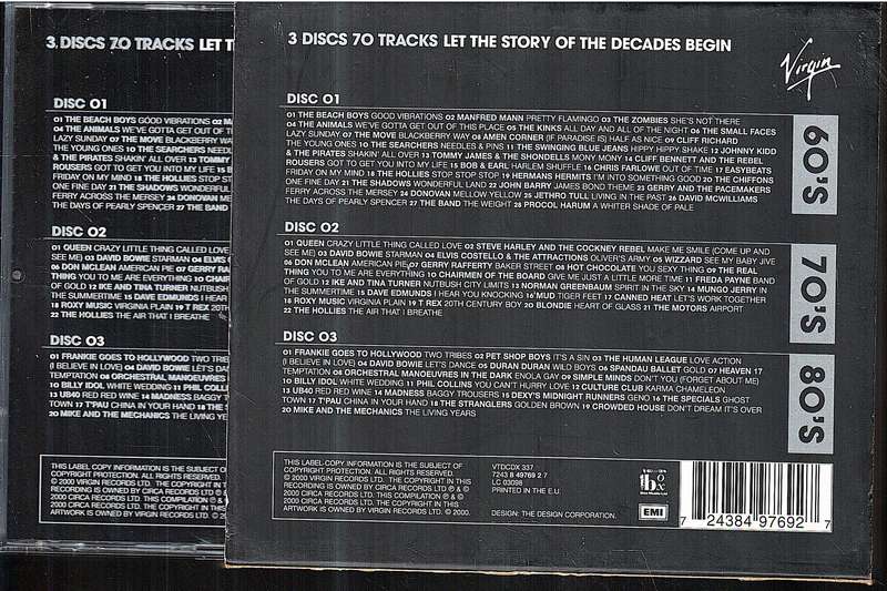 Various - Decades: The Story of the 60's/70's/80's 3 CDs in cardboard slipcase