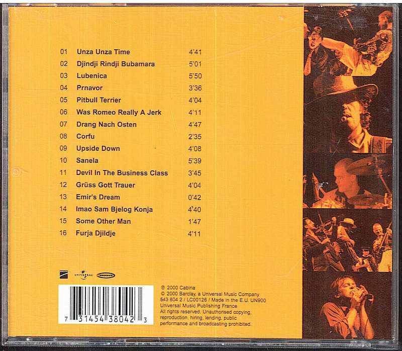 Emir Kusturica & The No Smoking Orchestra - Unza Unza Time CD