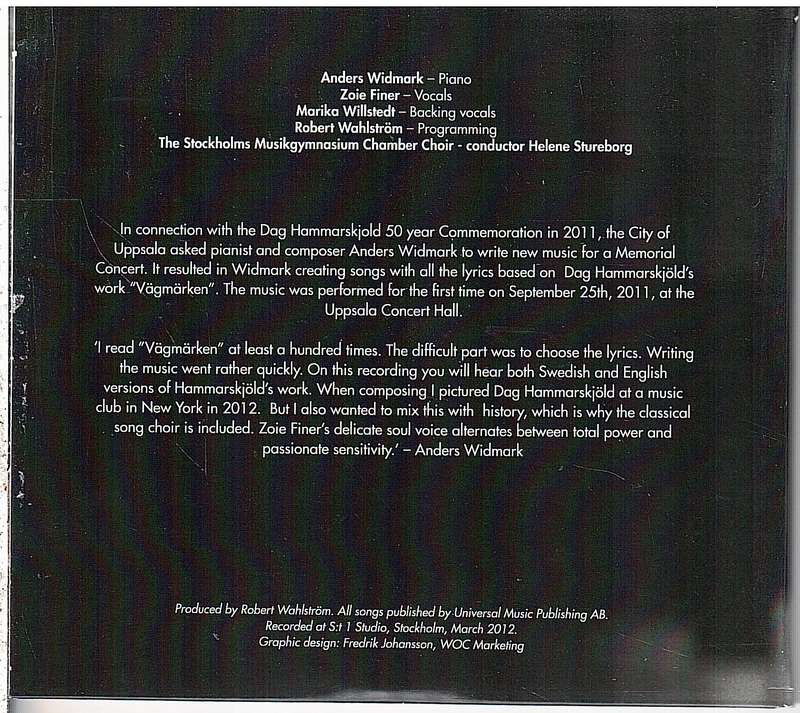 Dag Hammarskjöld: Vägmärken (Music by Anders Widmark) CD