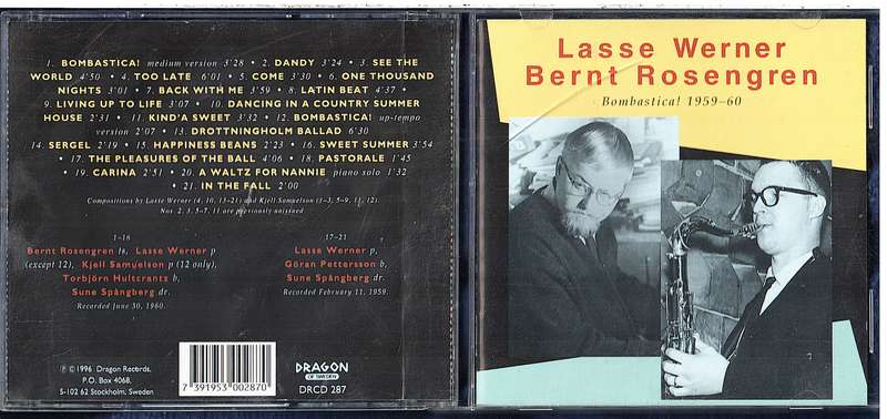 Lasse Werner & Bernt Rosengren  Bombastica! 1959-60 CD