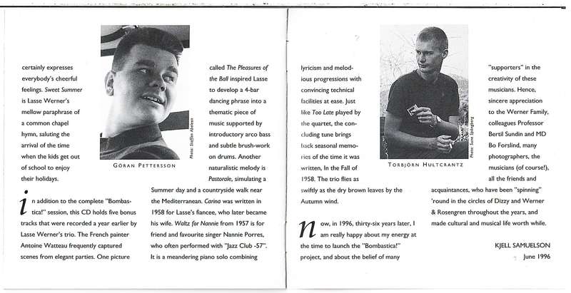 Lasse Werner & Bernt Rosengren  Bombastica! 1959-60 CD