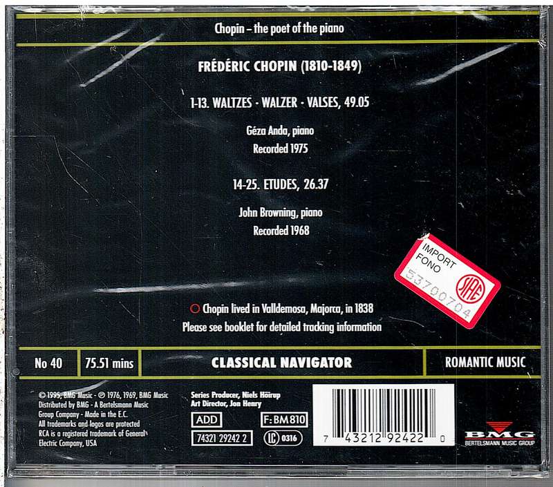 Chopin: Waltzes/Etudes - Geza Anda, John Browning CD [NEW/SEALED]