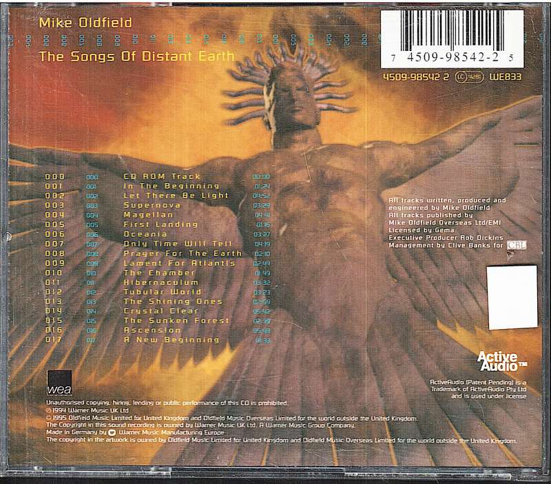 Mike Oldfield - The Songs of Distant Earth CD