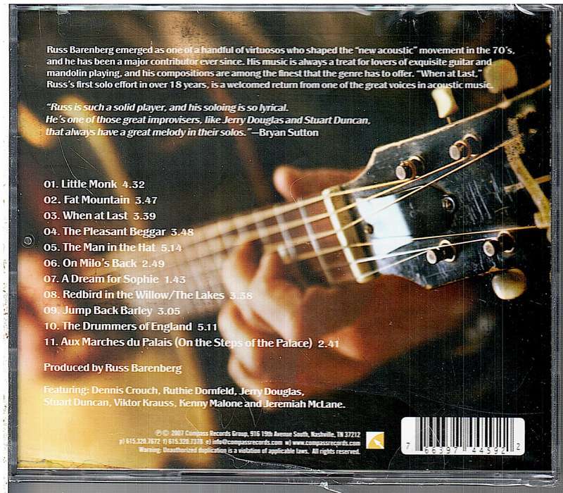 Russ Barenberg - When At Last CD [NEW / SEALED] [US IMPORT]