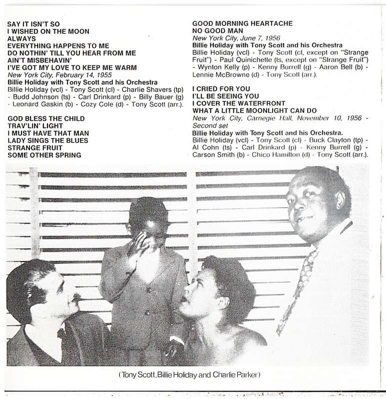 Billie Holiday With Tony Scott & His Orchestra  Billie Holiday With Tony Scott & His Orchestra CD