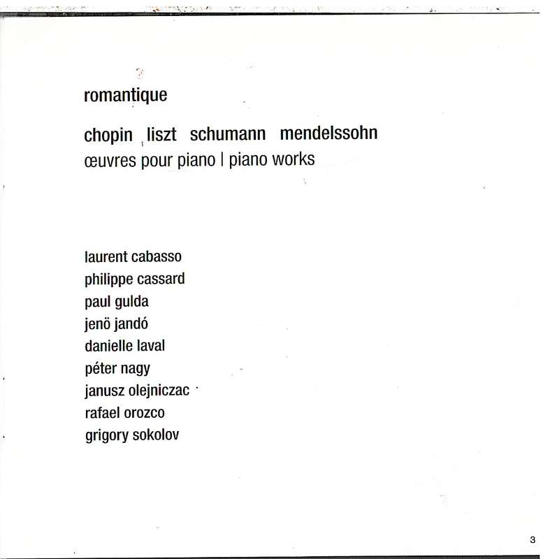 Chopin/Liszt/Mendelssohn/Schumann - Romantique 2 CD set