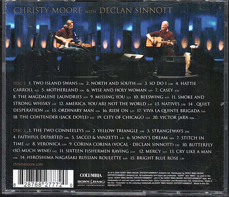 Christy Moore - Live in Dublin 2006 2 x CD [with Declan Sinnott]