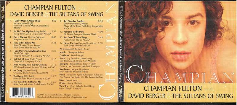 Champian Fulton with David Berger & The Sultans of Swing - Champian CD Digipak