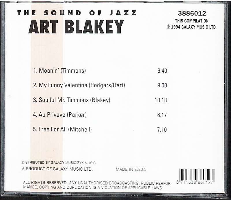 Art Blakey - The Sound of Jazz: Art Blakey (Vol 1) CD