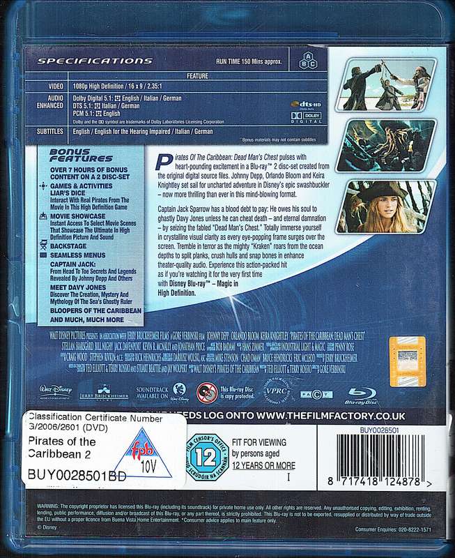 Pirates of the Caribbean: Dead Man's Chest [2 DISCS] [Blu-ray]
