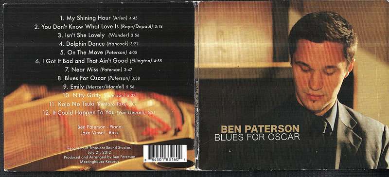 Ben Paterson - Blues for Oscar CD
