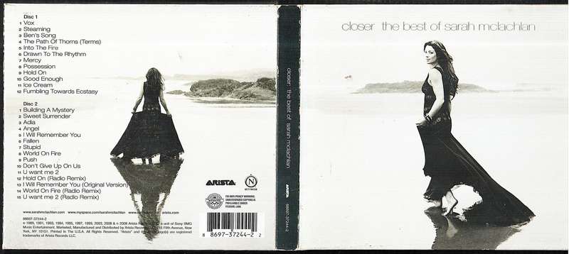 Sarah McLachlan - Closer: The Best of Sarah McLachlan 2xCD Digipak foldout