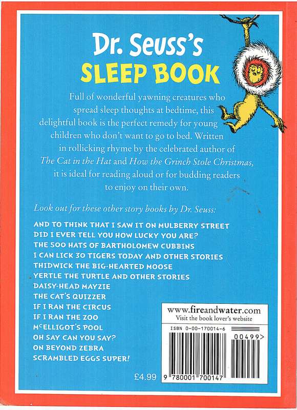 Dr Seuss's Sleep Book - Dr Seuss