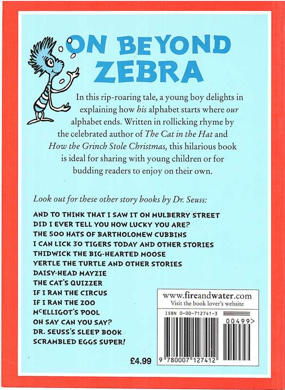 On Beyond Zebra - Dr Seuss