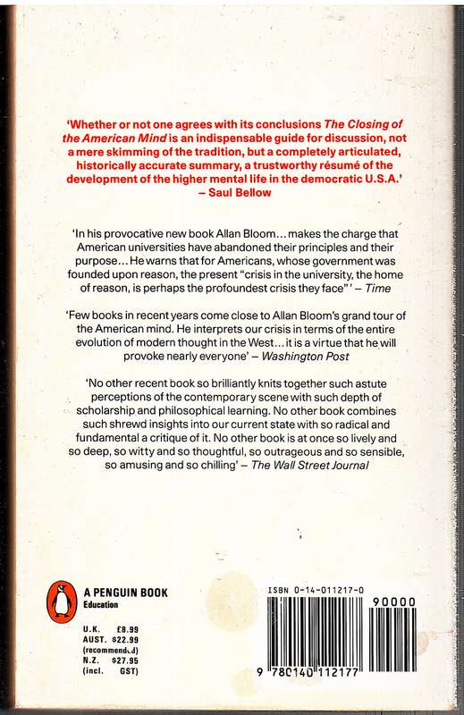 The Closing of the American Mind - Allan Bloom
