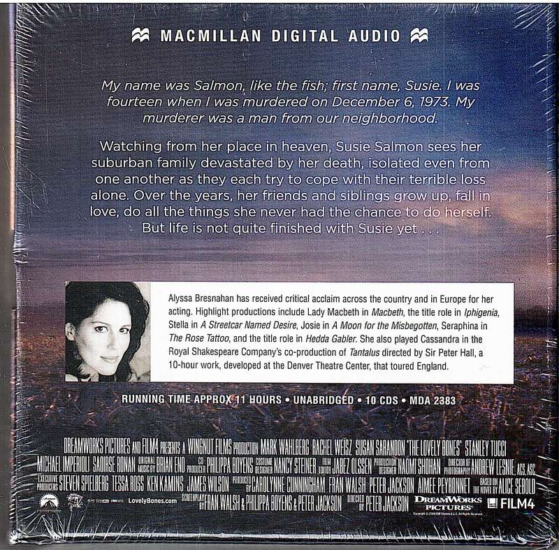 The Lovely Bones - Alice Sebold CD [NEW / SEALED / UNABRIDGED]