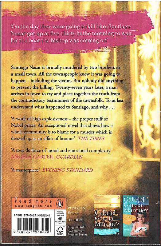 Chronicle of a Death Foretold - Gabriel Garcia Marquez