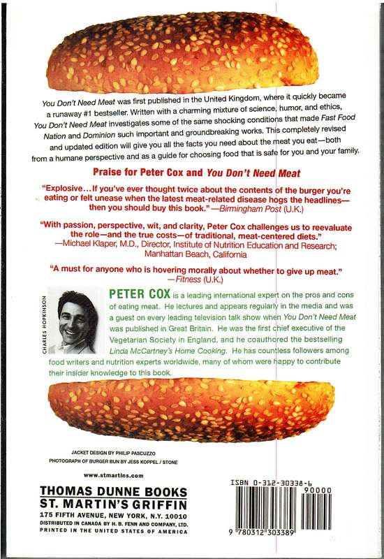 You Don't Need Meat Peter Cox