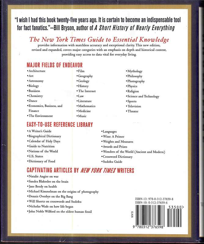 The New York Times Guide to Essential Knowledge - John W Wright (General Editor)